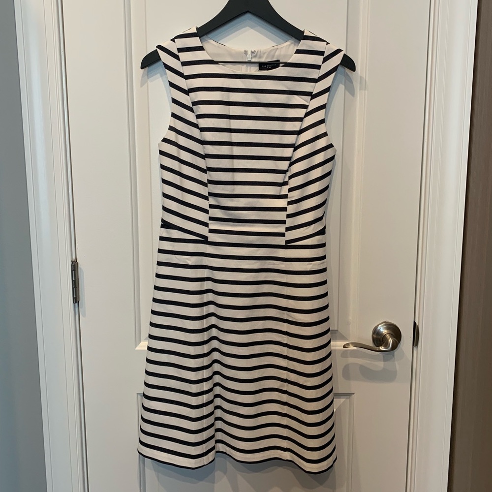 Navy blue striped dress